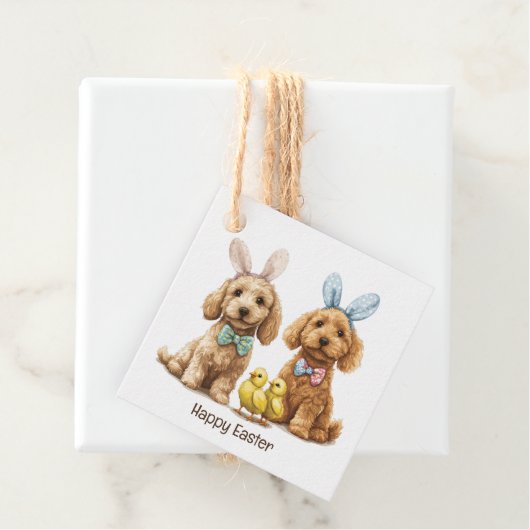 Happy Oaster Goldendoodle Hunde Geschenkanhänger (Beispiel)