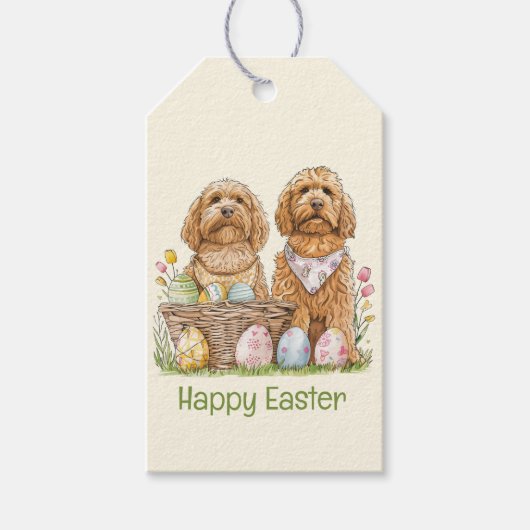 Happy Oaster Goldendoodle Hunde Geschenkanhänger (Vorderseite)