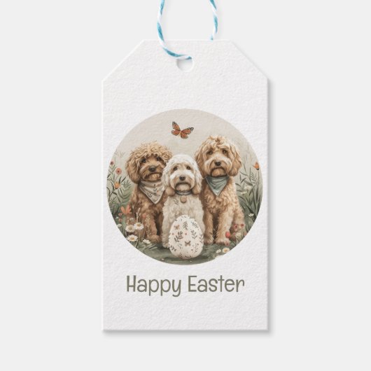 Happy Oaster Goldendoodle Hunde Geschenkanhänger (Vorderseite)
