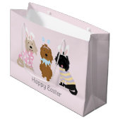 Happy Oaster Goldendoodle Hunde Große Geschenktüte (Vorderseite Schrägansicht)