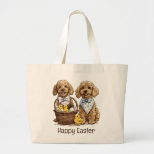 Happy Oaster Goldendoodle Hunde Osterhase Jumbo Stoffbeutel
