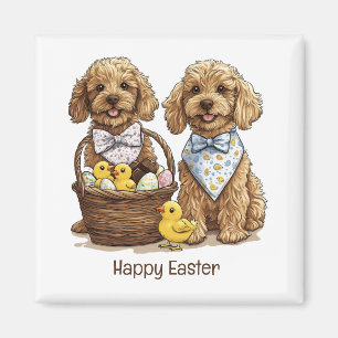 Happy Oaster Goldendoodle Hunde Osterhase Magnet