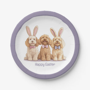 Happy Oaster Goldendoodle Hunde Pappteller