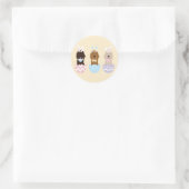 Happy Oaster Goldendoodle Hunde Runder Aufkleber (Tasche)