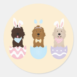 Happy Oaster Goldendoodle Hunde Runder Aufkleber