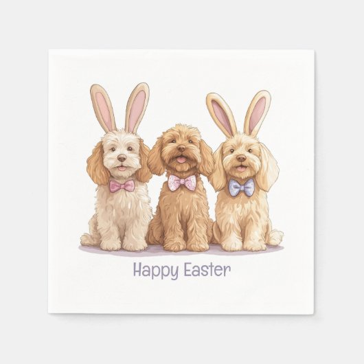 Happy Oaster Goldendoodle Hunde Serviette (Vorderseite)
