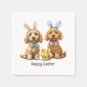 Happy Oaster Goldendoodle Hunde Serviette (Vorderseite)