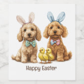 Happy Oaster Goldendoodle Hunde Weinetikett (Einzelnes Label)