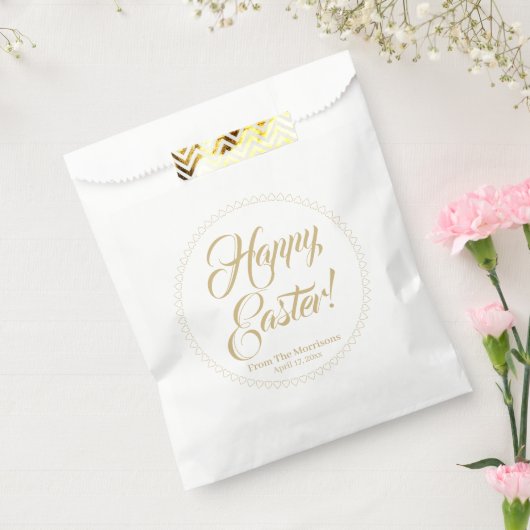 Happy Oaster goldene Herzen grenzen benutzerdefini Geschenktütchen (Versiegelt)