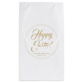 Happy Oaster goldene Herzen grenzen benutzerdefini Kleine Geschenktüte (Rückseite)