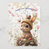 Happy Oaster Grandtochter Bunny Lamb Feiertagskarte (Vorne/Hinten)