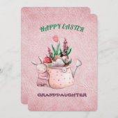 Happy Oaster Grandtochter Einladung (Vorne/Hinten)