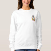 Happy Oaster Gray Tabby mit Blume Sweatshirt (Vorderseite)