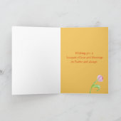 Happy Oaster Great Enkeltochter Rabbit Tulips Karte (Innenseite)