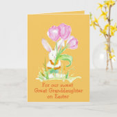 Happy Oaster Great Enkeltochter Rabbit Tulips Karte (Gelbe Blume)