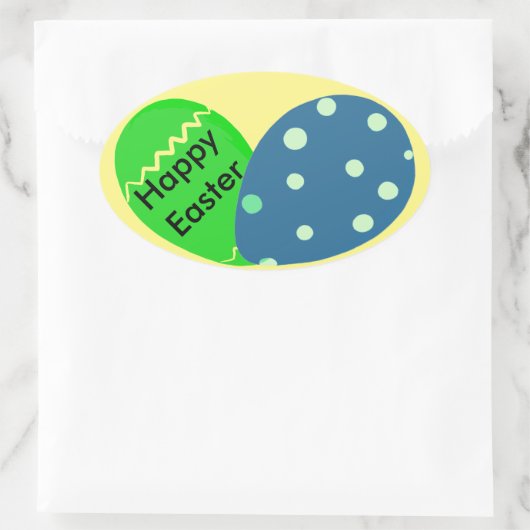 Happy Oaster Green Blue Oaster Eggs Ovaler Aufkleber (Tasche)
