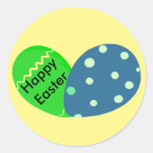 Happy Oaster Green Blue Oaster Eggs Runder Aufkleber (Vorderseite)