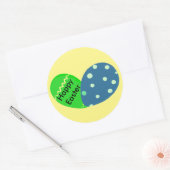 Happy Oaster Green Blue Oaster Eggs Runder Aufkleber (Umschlag)