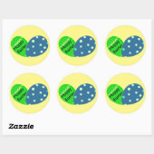 Happy Oaster Green Blue Oaster Eggs Runder Aufkleber (Blatt)