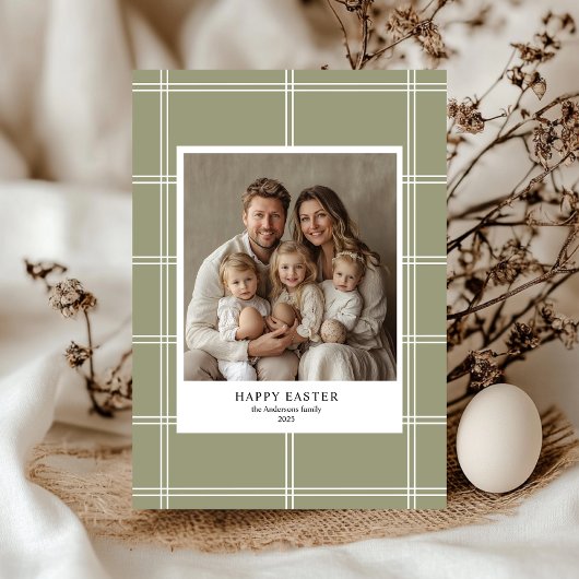 Happy Oaster Green Family Foto | Personalisiert Einladung