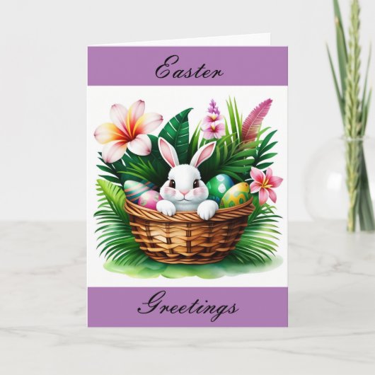 Happy Oaster Greetings Hawaiian Tropical Karte (Vorderseite)