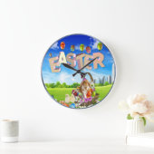 Happy Oaster Große Wanduhr (Zuhause)