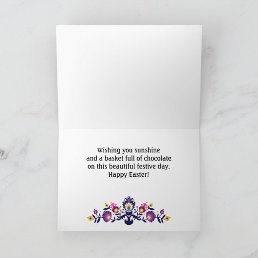 Happy Oaster Gruß Folklore Benutzerdefinierter Tex Karte (Innenseite)