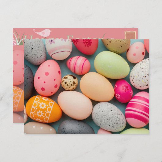 Happy Oaster Gruß Postkarte (Vorne/Hinten)