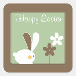 Happy Oaster Grußsticker Quadratischer Aufkleber