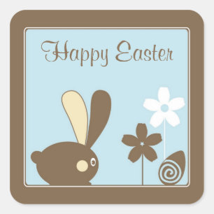 Happy Oaster Grußsticker Quadratischer Aufkleber