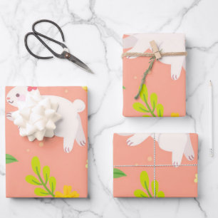 Happy Oaster Hähnchen und Kaninchen Geschenkpapier Set