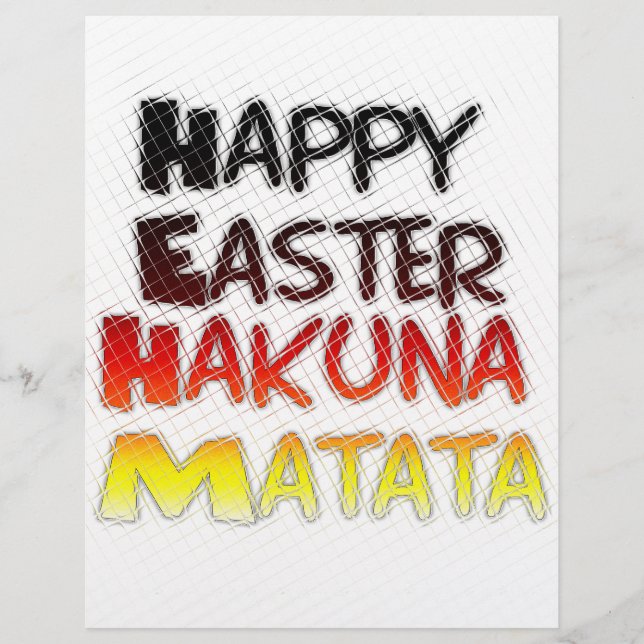 Happy Oaster: Hakuna Matata Text Art Design (Vorderseite)