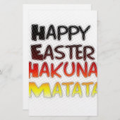 Happy Oaster: Hakuna Matata Text Art Design Briefpapier (Vorne/Hinten)