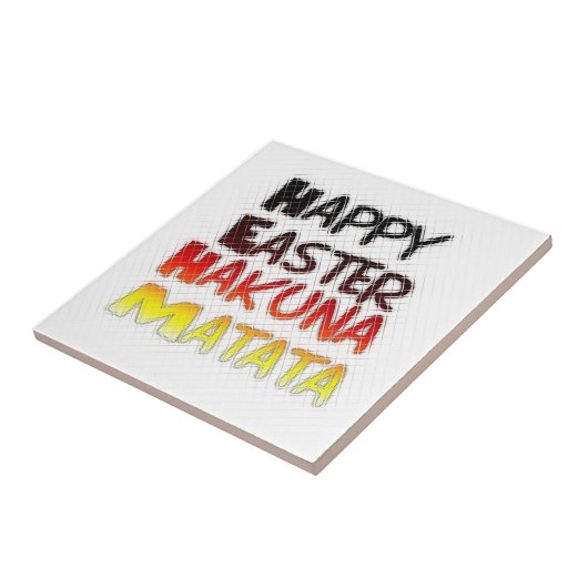 Happy Oaster: Hakuna Matata Text Art Design Fliese (Seite)