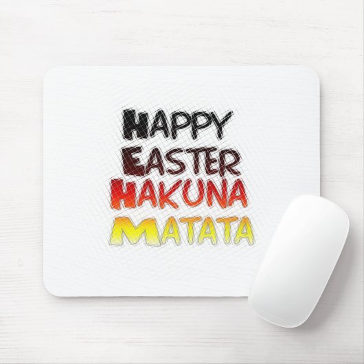 Happy Oaster: Hakuna Matata Text Art Design Mousepad (Mit Mouse)