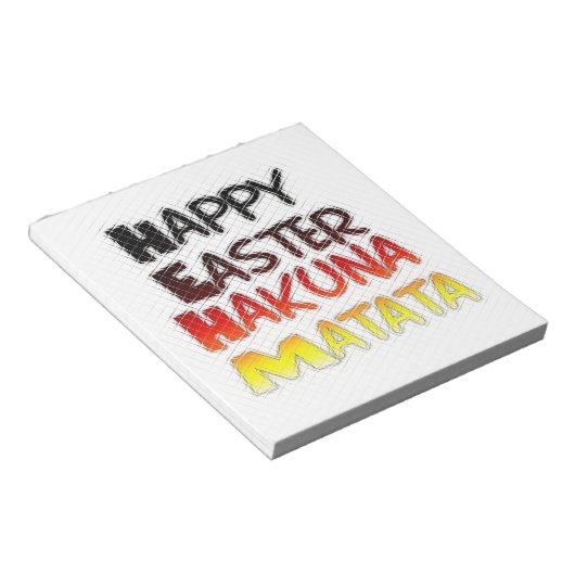 Happy Oaster: Hakuna Matata Text Art Design Notizblock (angewinkelt)