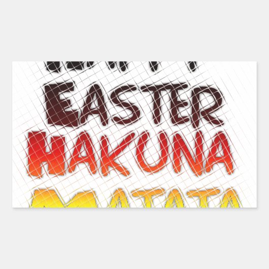 Happy Oaster: Hakuna Matata Text Art Design Rechteckiger Aufkleber (Vorderseite)