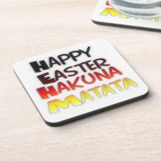 Happy Oaster: Hakuna Matata Text Art Design Untersetzer (Linke Seite)