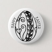 Happy Oaster Hand Drawn Easter Egg Zeichnend Button (Vorderseite)