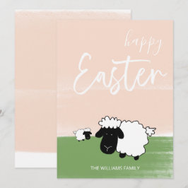 Happy Oaster Happy Sheeps Illustration Feiertagskarte