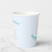 Happy Oaster Happy Spring blauer niedlicher lustig Pappbecher (Links)