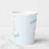 Happy Oaster Happy Spring blauer niedlicher lustig Pappbecher (Rechts)