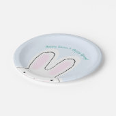 Happy Oaster Happy Spring Blue niedlich Oaster Bun Pappteller (Schrägansicht)