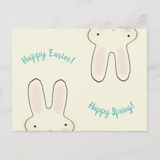 Happy Oaster Happy Spring creme niedlichen lustig Postkarte (Vorderseite)