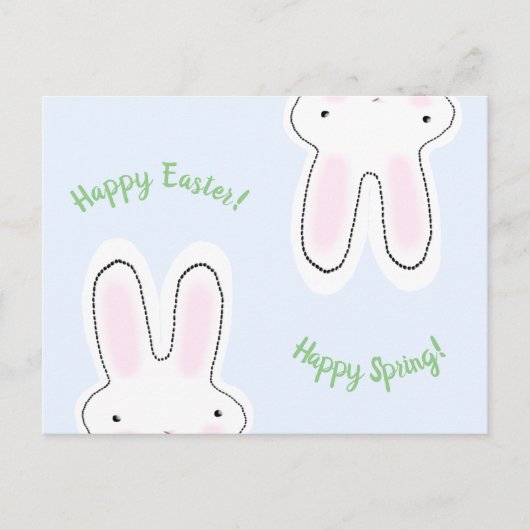 Happy Oaster Happy Spring Drehbuch niedlich lustig Postkarte (Vorderseite)