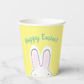 Happy Oaster Happy Spring gelb niedlicher Hase lus Pappbecher (Vorderseite)