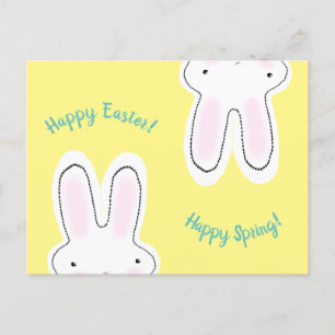 Happy Oaster Happy Spring gelb niedlicher Hase lus Postkarte