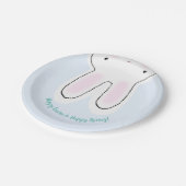 Happy Oaster Happy Spring niedlich blauer Bunny lu Pappteller (Schrägansicht)