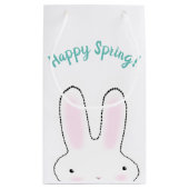 Happy Oaster Happy Spring niedlich Ostersonne Brau Kleine Geschenktüte (Rückseite)