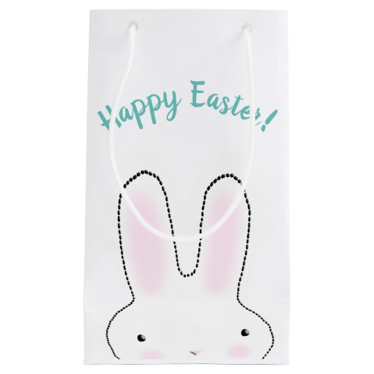 Happy Oaster Happy Spring niedlich Ostersonne Brau Kleine Geschenktüte (Vorderseite)